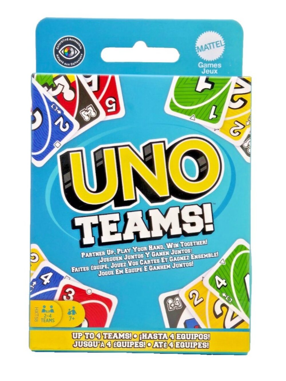 Mattel Games Team UNO Card Game Family Party Game 2+ Players Color Matching